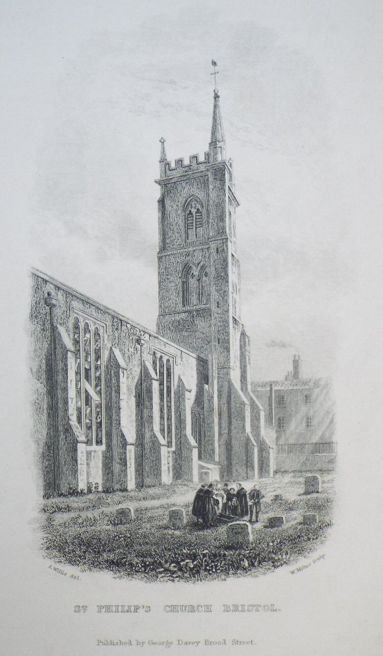 Print - St. Philip's Church, Bristol. - Willis